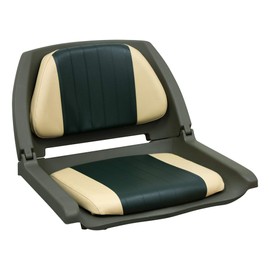 Wise 8WD139LS-011 Molded Fishing Boat Seat with Marine Grade Cushion Pads, Green Shell, Green/Sand Cushion