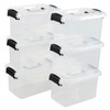 Guankan 6-Pack 5 Quart Clear Plastic Storage Box, Small Latching