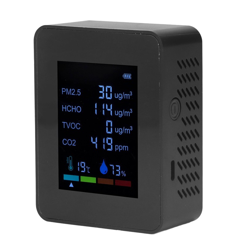 Multifunctional 6 in 1 CO2 Meter Air Quality Monitor Temperature