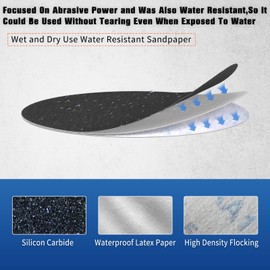 ALPXUXP Sanding Discs 50 mm Velcro Waterproof Sandpaper (with Grit 60 80 120 150 180 240 320 400 600 800 1000 1500 2000 3000 5000 10000 x10) with 5 Sanding Pads Accessories (165 Piece)