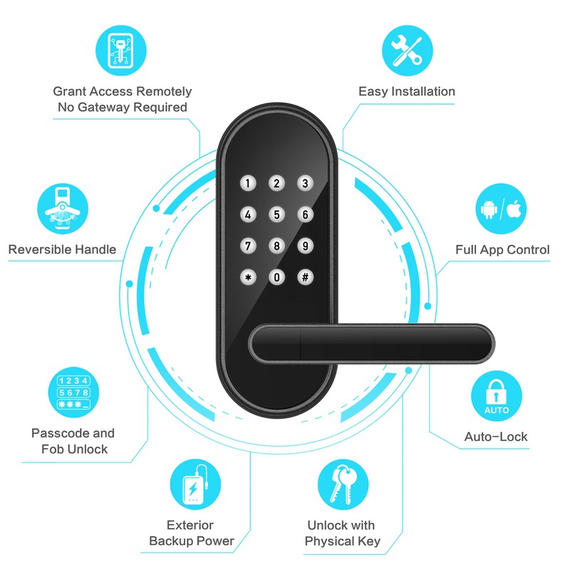 Keyless Entry Keypad Electronic Door Lock: Sifely Digital Smart Lock