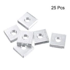 sourcing map Square Nuts, M6x14mmx4mm Zinc-Plated Metric Coarse Thread Assortment Kit, 25 Pcs