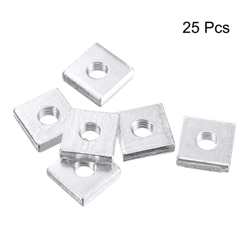 sourcing map Square Nuts, M6x14mmx4mm Zinc-Plated Metric Coarse Thread Assortment