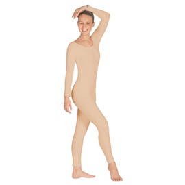 Eurotard 10129 Womens Long Sleeve Unitard (Small, Nude)