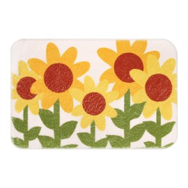 Spesh Bath Mat for Bathroom, 40x60 cm Non Slip Bathroom Floor Mat Soft Bath Rug, Durable and Machine Washable(Sunflower)