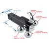 TOPTOW 64180 Trailer Receiver Hitch Triple Ball Mount with Hook,