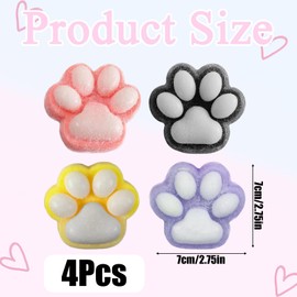 4 Pcs Taba Squishy, Taba Squishy Paw, Squishy Cat Paw Squeeze Toys Cat Cat Paw Stress Relieving Fidget Toys for Boys Girls Birthday Party Gifts