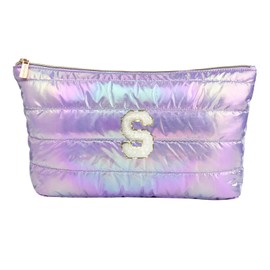 Hiroyuki Iridescent Quilted Makeup Bag (S, purple)