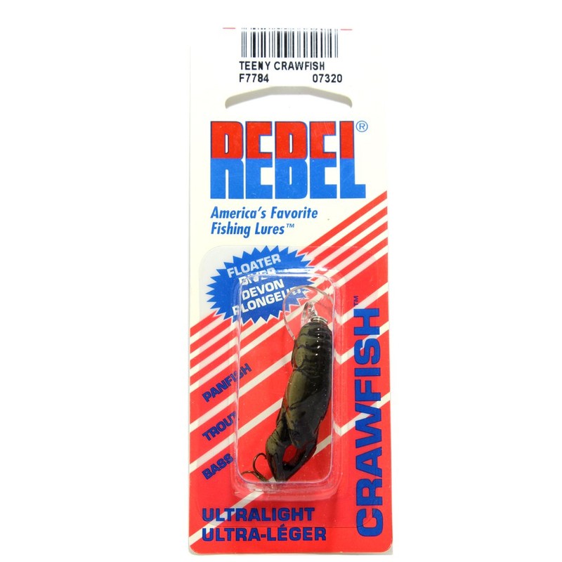 Rebel F77-84 Teeny Wee Craw, 1/10-Ounce, 1-1/2-Inch, Moss Crawfish