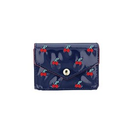 FLOWERING GWT0002-NV Flower Ring Mini Wallet Cherry Navy