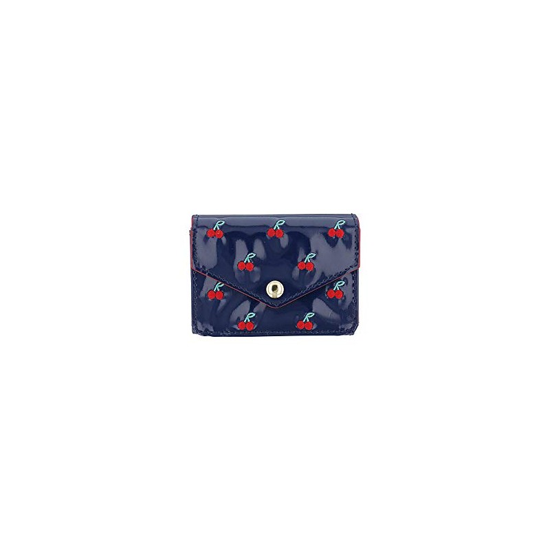 FLOWERING GWT0002-NV Flower Ring Mini Wallet Cherry Navy