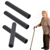 4Pcs Curved Cane Handle Grip Replacement Black Thick Foam Grip