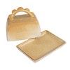Bloomingville Stoneware Butter Dish with Scalloped Handle, Caramel
