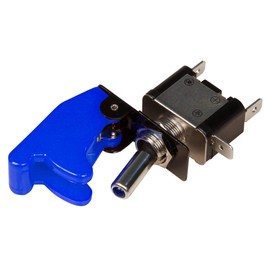 MC POWER Kill Switch, 12 V, 20 A, Rocker Switch with Protective Cap and LED, On/Off Switch for Car, Boat, Motorsport, DIY Electronics, Blue Illuminated