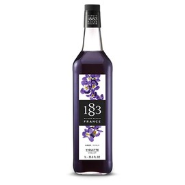 1883 Maison Routin - Violet Syrup - Made in France - Glass Bottle | 1 Liter (33.8 oz)