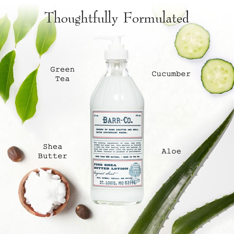 BARR-CO. Original Scent Shea Butter Lotion for Dry Skin Set,