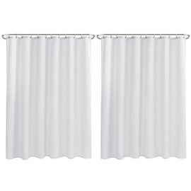 Nasitos Fabric Shower Curtain Liners 2 Pack - W70 x H72 - Washable & Water Resistant Lighweight Cloth Shower Liner for Bathroom, Soft Hotel Quality, Standard Size (White, 4 Magnets Included)