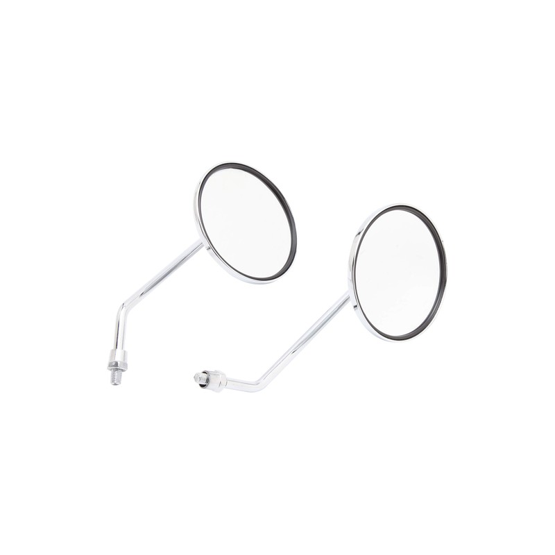 Chrome Motorcycle Handlebar Mirrors Rearview Side Mirrors Fit with M8