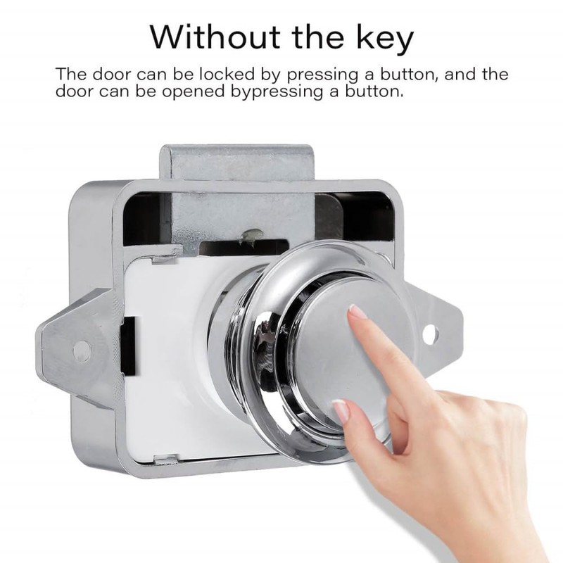 2 Pack Push Button Latches Locks Replacement Keyless Door Lock