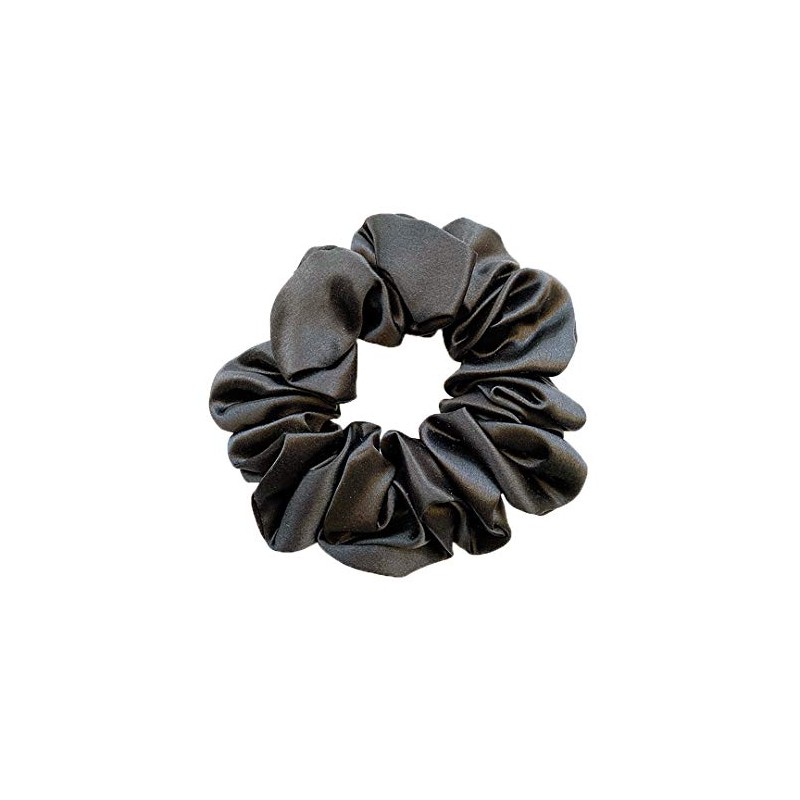 Jasmine Silk Charmeuse Pure Silk Hair Scrunchie Black
