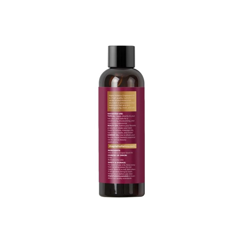 Pure Grapeseed Oil for Hair, Face Acne - Cold Pressed
