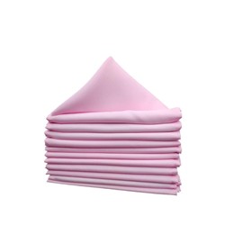 GRUPO TEXTIL LA FAMA Servilletas de Tela 100% Poliéster para Todo Tipo de Eventos – Reutilizables, Lavables y Elegantes | Paquete de 12 (43x43 cm) (Rosa Pastel)