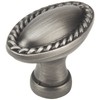 Cosmas® 4116AS Antique Silver Rope/Scroll Cabinet Hardware Oval Oblong Knob