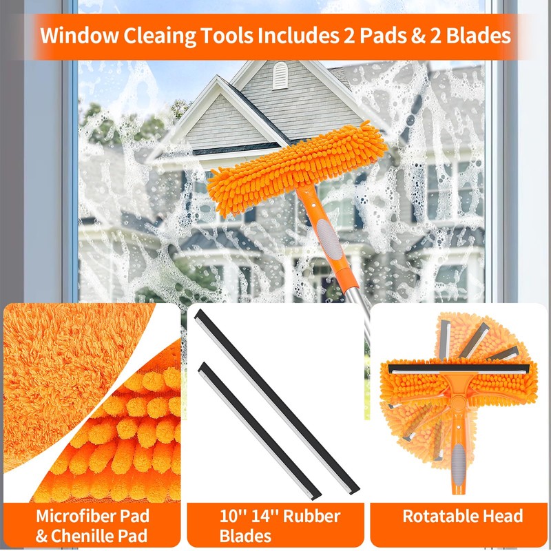 TIMIVO 109" Window Cleaning Squeegee Kit, Professional 2 in 1