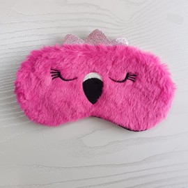 Cute Animal Sleeping Mask Soft Plush Blindfold Cute Rabbit Panda Koala Eye Cover Eyeshade for Kids Teens Girls Women (Flamingo)