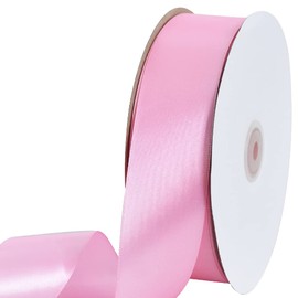 TONIFUL 1-1/2 Inch (40mm) x 100 Yards Baby Pink Wide Satin Ribbon Solid Fabric Ribbon for Gift Wrapping Chair Sash Valentine's Day Wedding Birthday Party Decoration Hair Floral Craft Sewing
