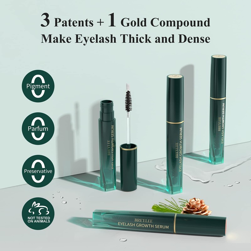 BREYLEE Eyelash Growth Serum, Eyelash Serum for Eyelash Growth Lash