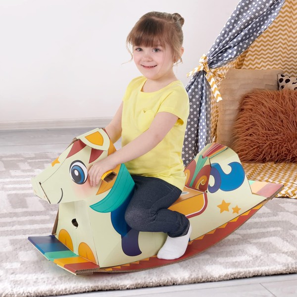 Pop2Play Rocking Horse for Toddlers – StrongFold Technology Cardboard Toddler Playset by WowWee