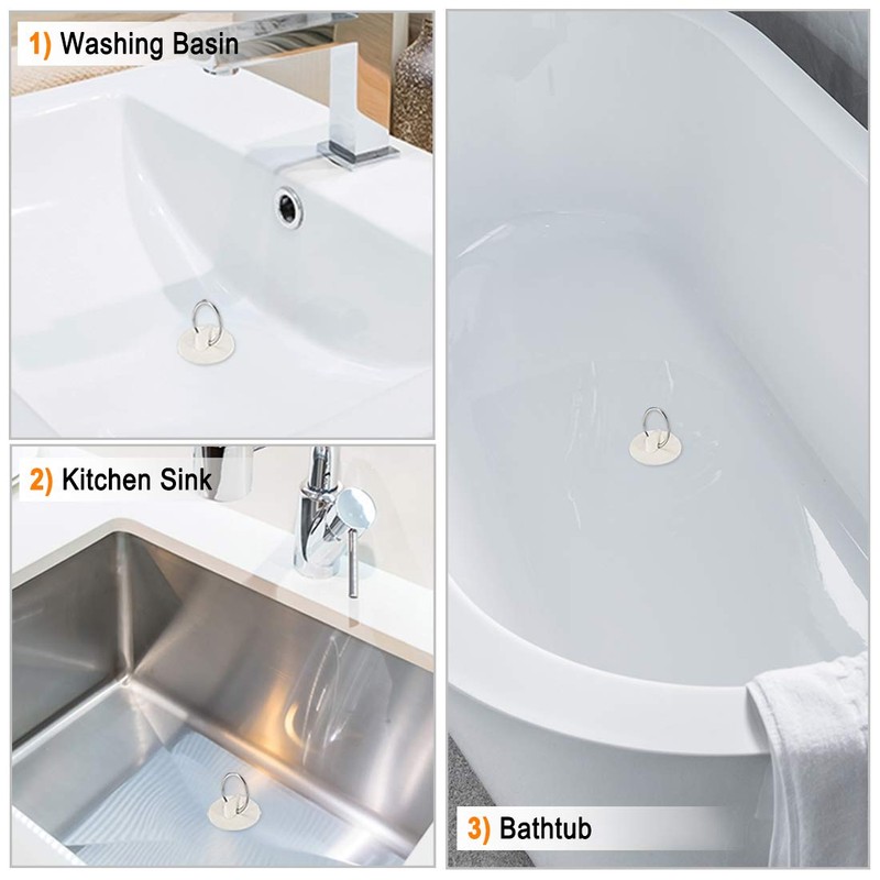 sourcing map Rubber Sink Plug, Drain Stopper White Fit 48-49.5mm