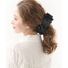 VINGTAINE Grosgrain Black Ribbon Banana Clip Simple Hair Accessory H7518A-