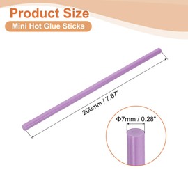 sourcing map 16 Pcs Mini Hot Glue Sticks, 0.28" Dia x 7.87" Long EVA Glue Gun Sticks, Purple Mini Hot Melt Glue Sticks for DIY Craft Sticky Projects