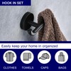 Gudetap Black Hook and Towel Hook Set, Bathroom Towel Hooks,