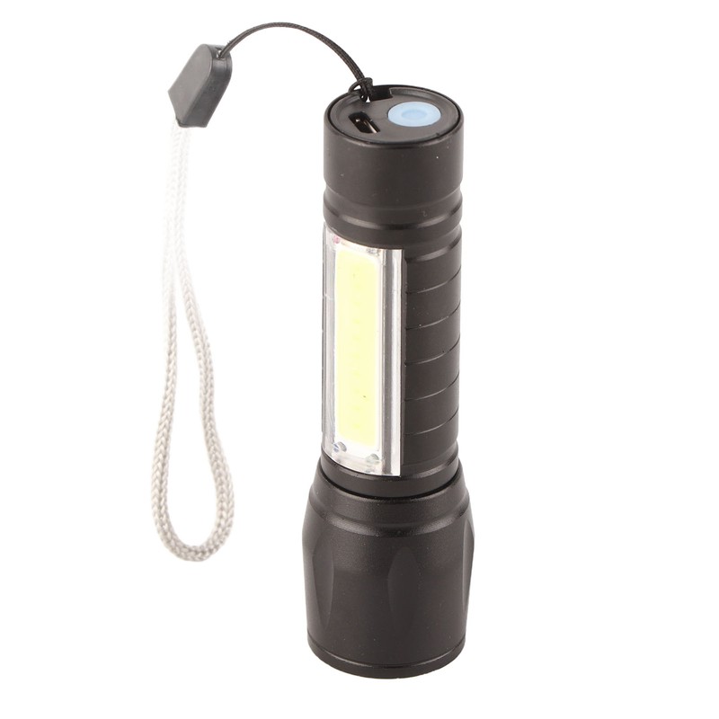 4Pcs Retractable Flashlight COB LED Zoom Flashlight Rechargeable Strong Light