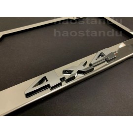 License Plate Frame Shop 1x "4x4" 3D Emblem Stainless Stainless Chrome License Plate Frame RUST FREE 4by4