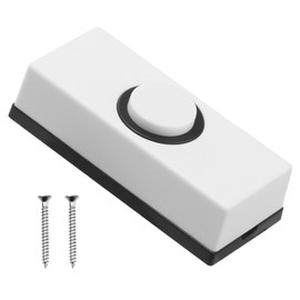 Wired Door Bell Button, Universal Wired Doorbell Push with 2Pcs Screws 55*24*14mm Wall Mounted Non-Illuminated Weatherproof Plastic Button Fits Most Doorbell Chimes for Home Garage Warehouse (White)