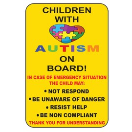dPrint Autistic Occupant in Vehicle - Sticker Decal Autism Awareness car Truck Window | Child with Autism On Board Car Decal, Car / Truck Safety Stickers, Car Safety Precautions, 6x4 Inches Tall Autism Stickers for Cars.