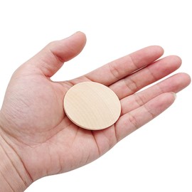 2 Inch Natural Wood Slices Unfinished Round Wood Coins for DIY Arts & Crafts Projects, 60 per Pack