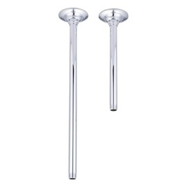 HomeStock Boldly Bohemian Ceiling-Mounted Shower Arm with Polished Chrome Finish, 17" Length, 2 mm Tube Thickness, 1/2" IPS Connection, Flange Included