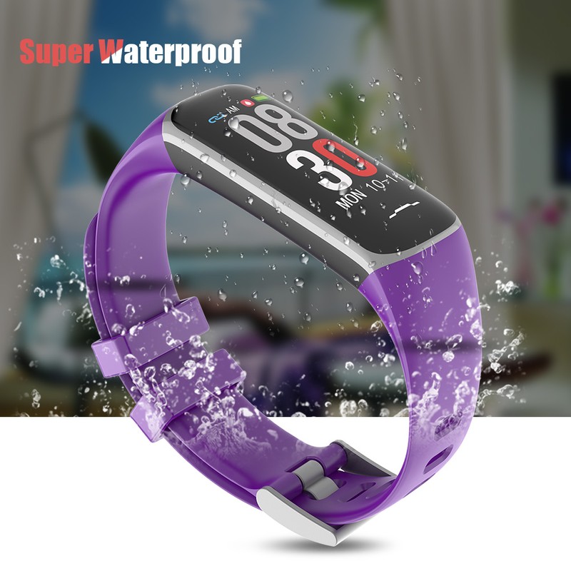 Smart Electronic Bracelet Heart Rate/Blood Pressure Detection Sport Wristband (Purple)