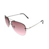Elite Gradient Oceanic Lens Oversized Rimless Metal Frame Unisex Aviator