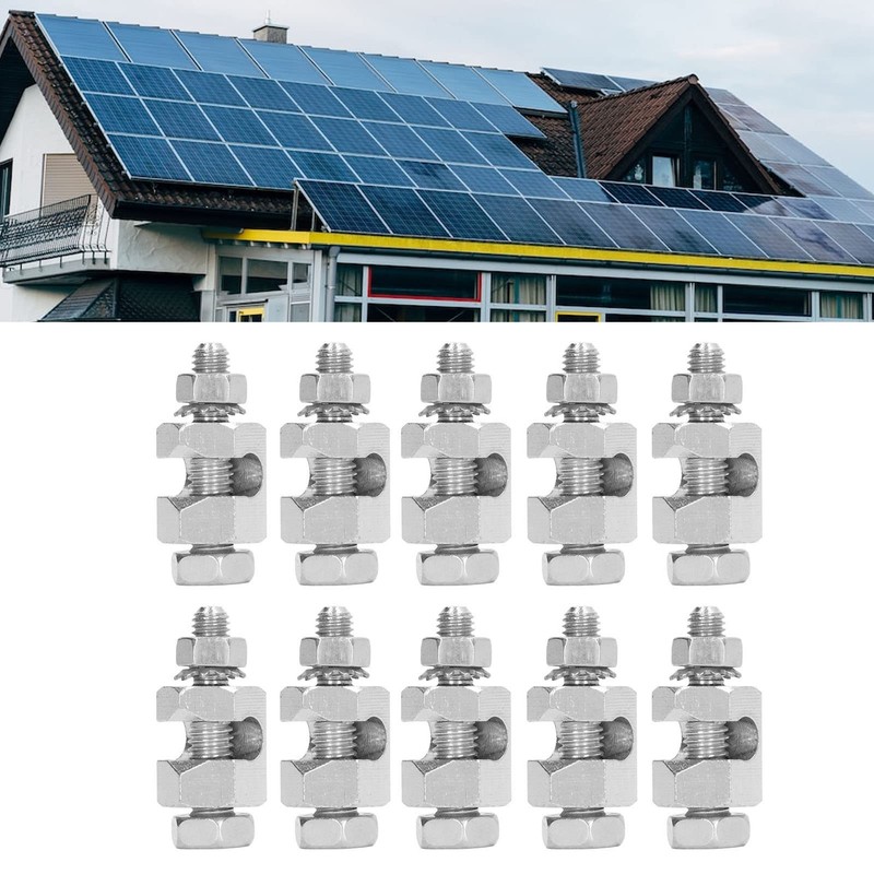 Cable Clamp, 10PCS Copper Solar Panel Cable Clip Solar Panel