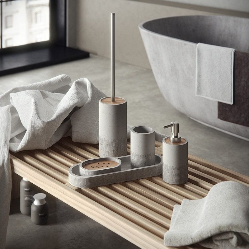 KIAMAMI VALENTINA Soap Dispenser 130 ml Anemone Grey Cement