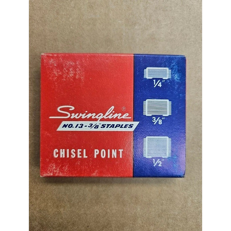 Swingline #13- 3/8" Chisel Point HEAVY-DUTY STAPLES- 1,000pc PACK -