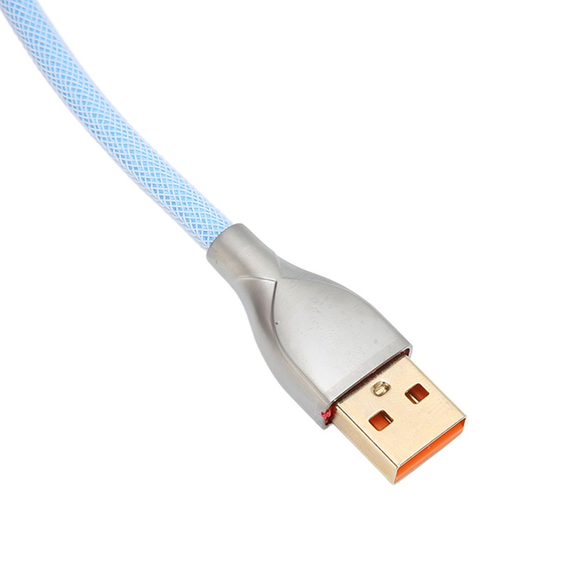 Mechanical Keyboard Cable Double Sleeve Custom Coiled with Detachable Metal