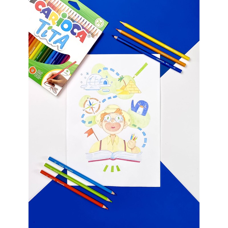 CARIOCA Tita Colouring Pencils - Bright and Washable Colours, Extra