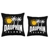 Sunny Dauphin Island Scenic Palms Summer Sun Dauphin Throw Pillow